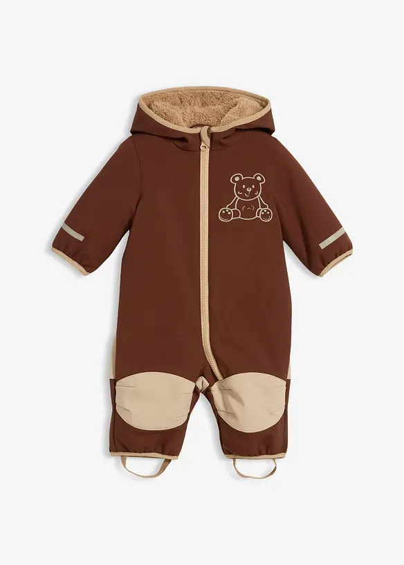 Combinaison bébé en softshell avec doublure sherpa et capuche, bonprix