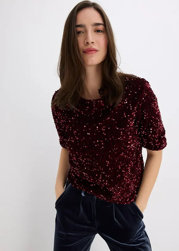 T-shirt à sequins, bonprix