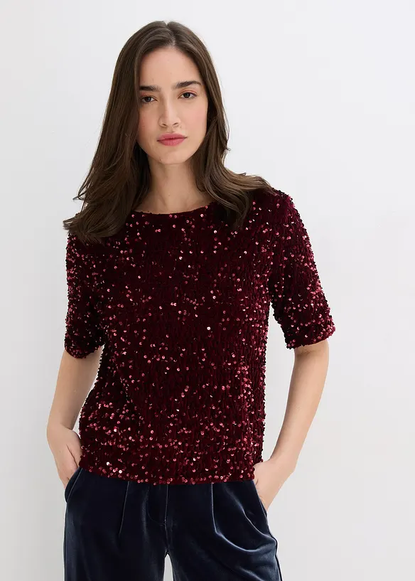 T-shirt à sequins, bonprix
