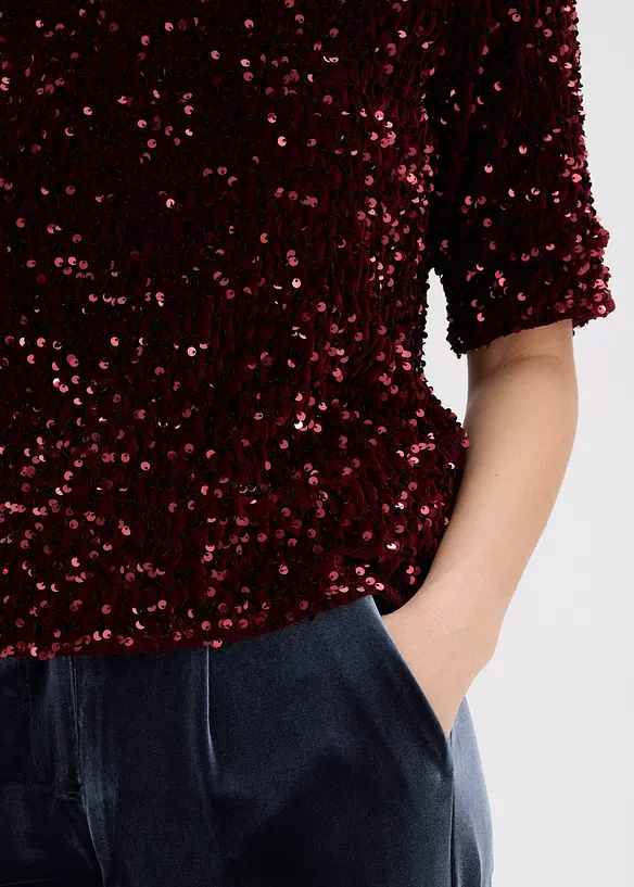 T-shirt à sequins, bonprix