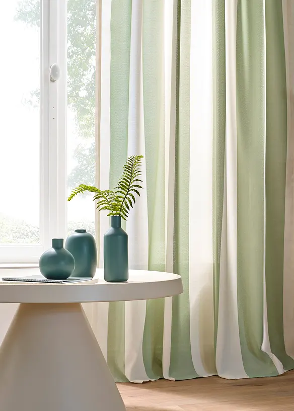 Rideau rayé avec polyester recyclé (1 pce), bonprix