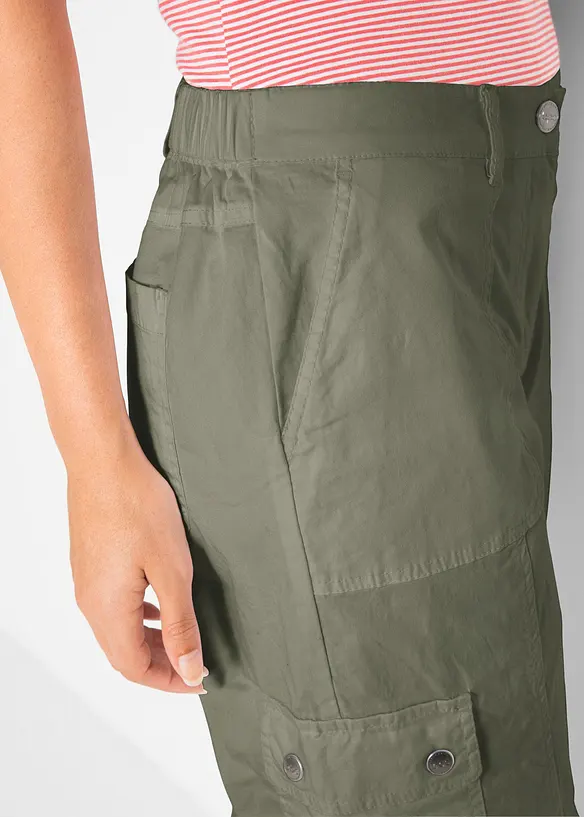 Cargo Jeans aus Baumwolle, Mid Waist, bonprix