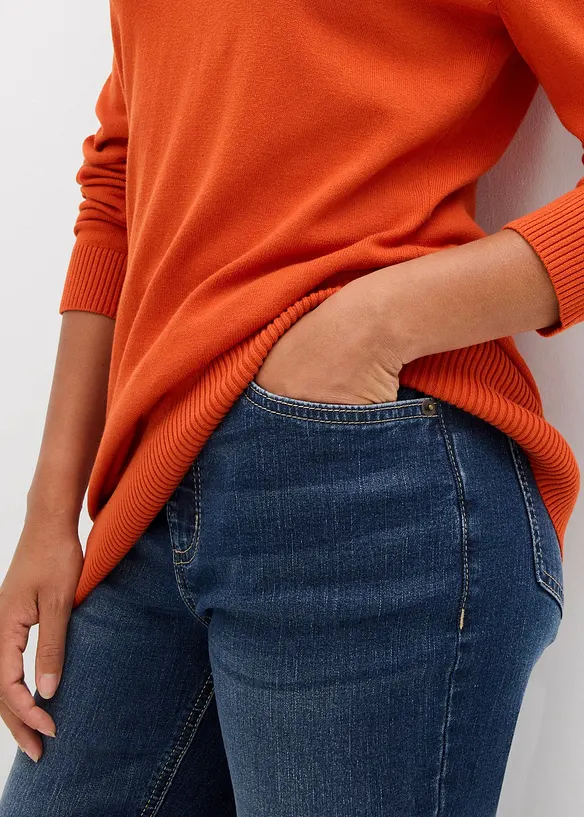 Basic Longpullover mit V-Ausschnitt, bonprix