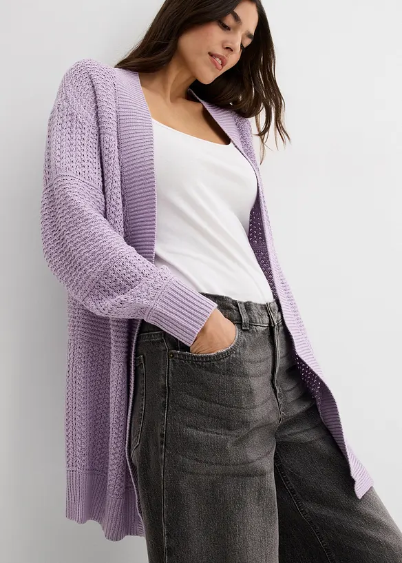 Gilet long en maille, bonprix