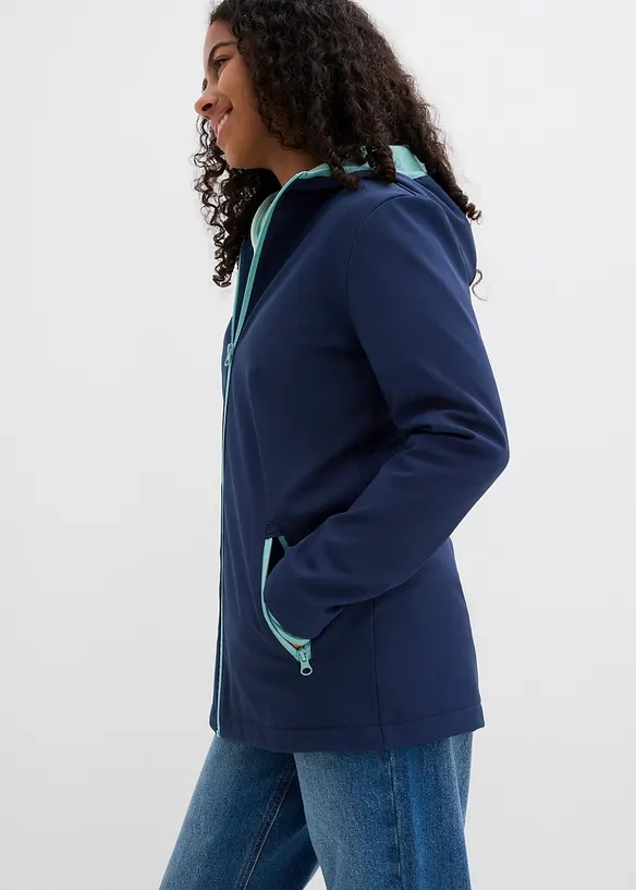 Softshelljacke mit Kapuze, wasserabweisend, bonprix