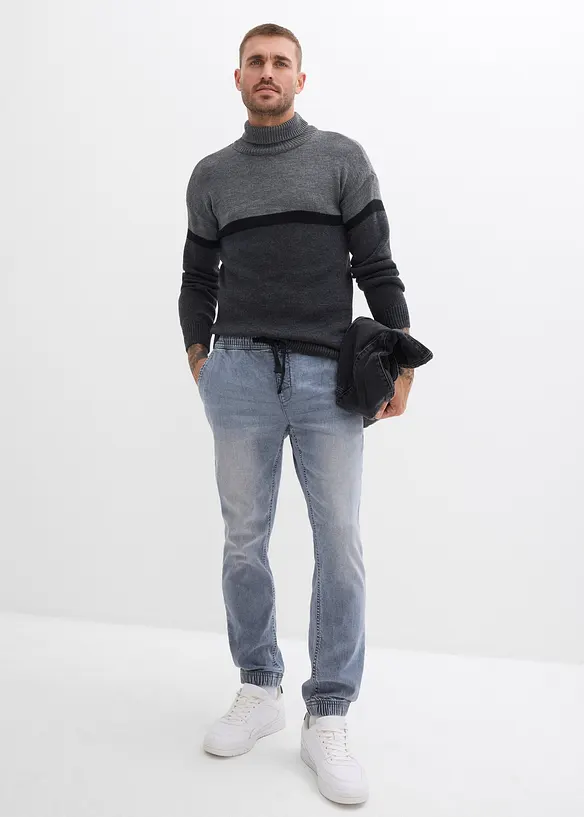 Regular Fit Jeans-Jogger mit Komfortbund, Tapered, bonprix