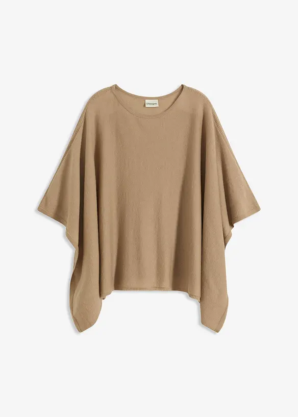 Poncho court en laine, bonprix