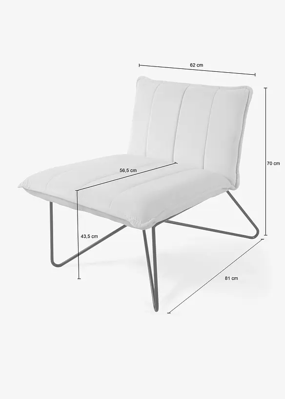 Fauteuil à piétement en métal, bonprix