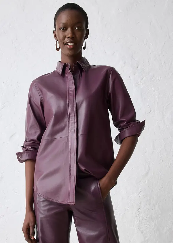 Chemise en cuir d’agneau nappa, bonprix