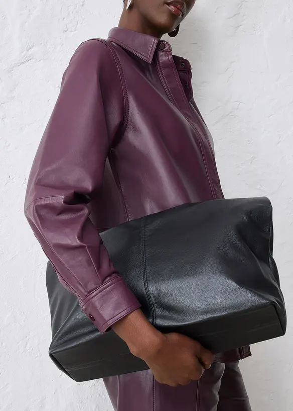Chemise en cuir d’agneau nappa, bonprix