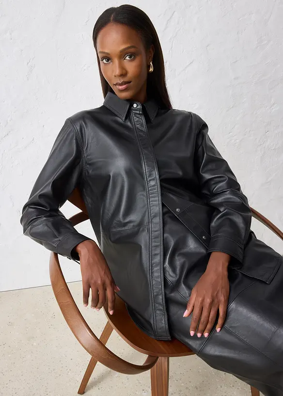 Chemise en cuir d’agneau nappa, bonprix