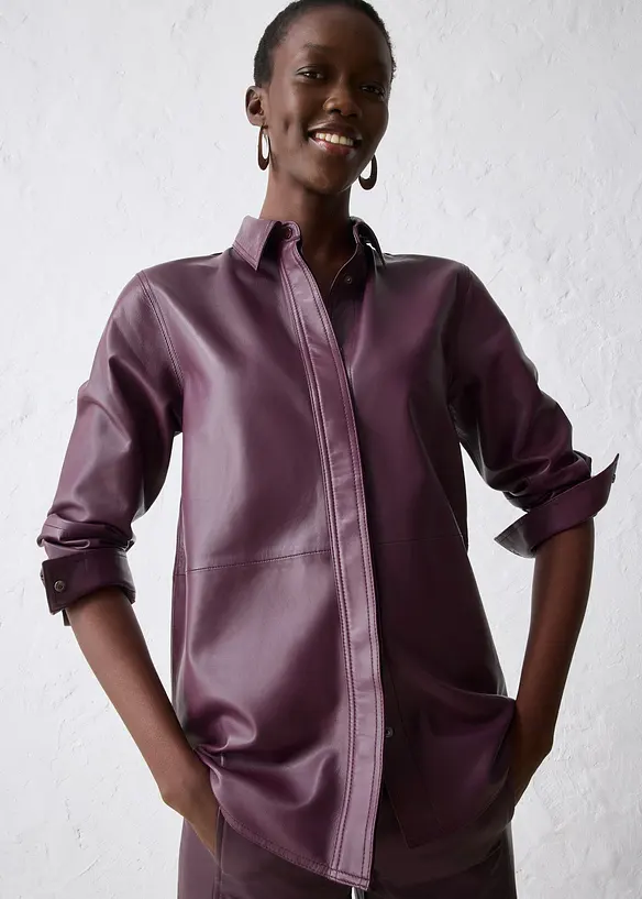 Chemise en cuir d’agneau nappa, bonprix