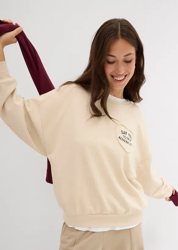 Oversize-Sweatshirt aus weichem Baumwoll-Mix, bonprix