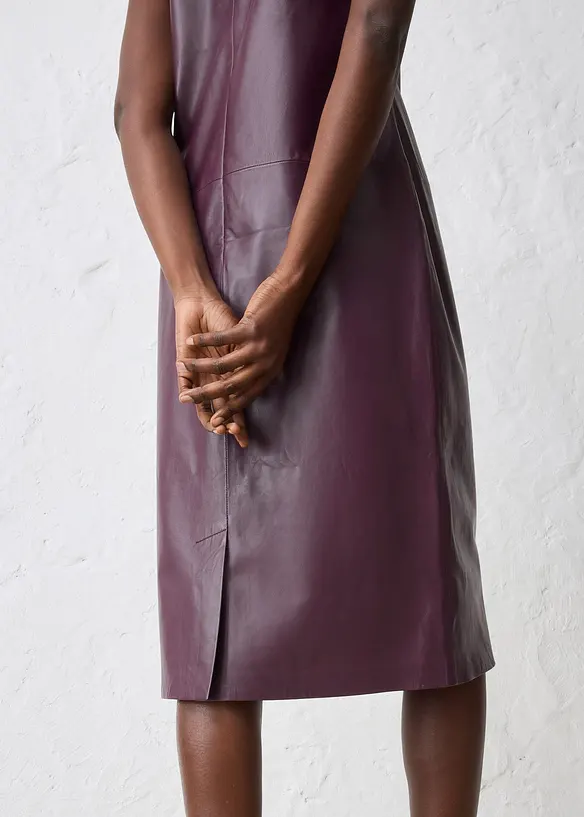 Robe en cuir d’agneau nappa, bonprix