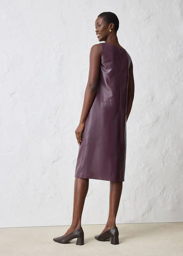 Robe en cuir d’agneau nappa, bonprix