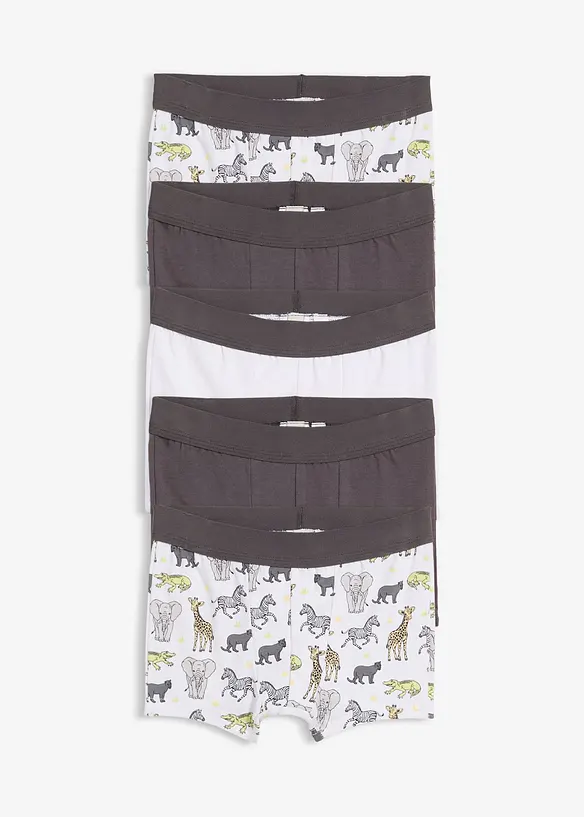 Lot de 5 boxers en coton doux, bonprix