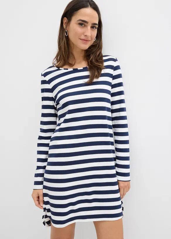 Vokuhila-Kleid aus schwerer reiner Baumwolle, bonprix