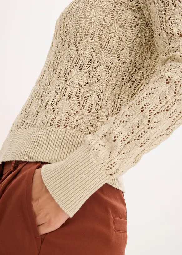 Ajour-Pullover aus Baumwolle, bonprix