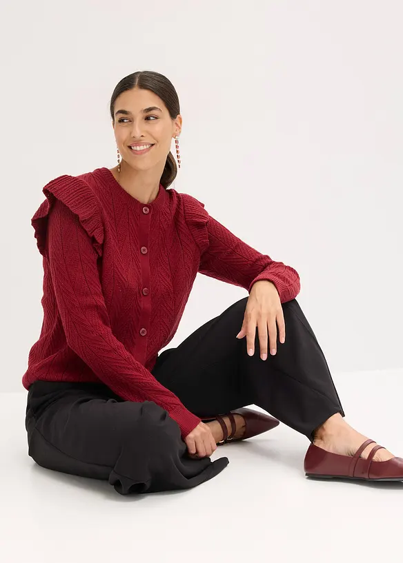Ajour-Strickjacke aus Baumwolle, bonprix