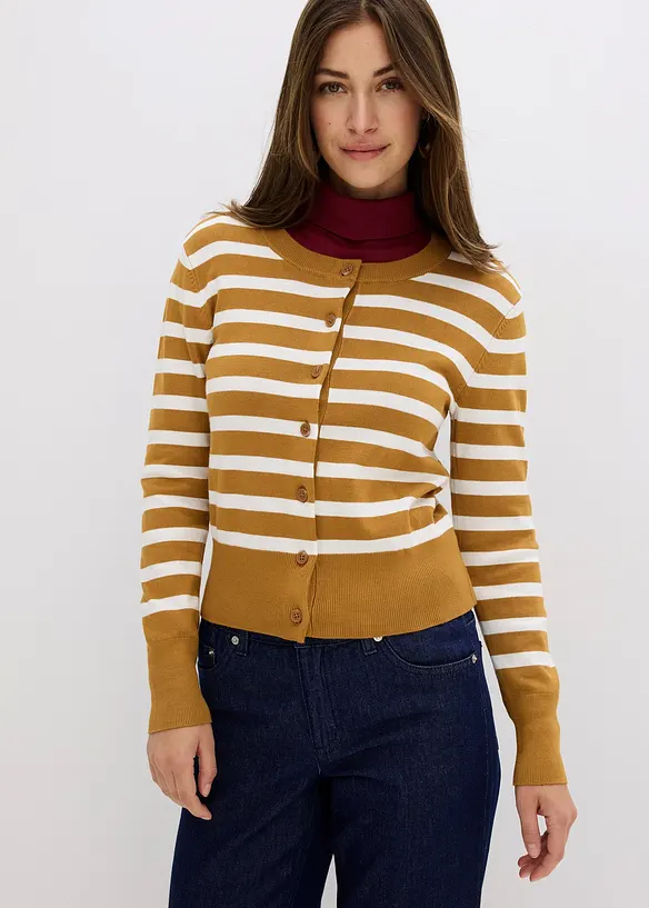 Gilet en fine maille rayée, bonprix
