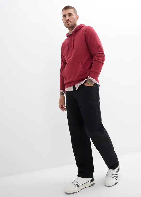 Pantalon droit en twill à taille élastiquée, loose, bonprix