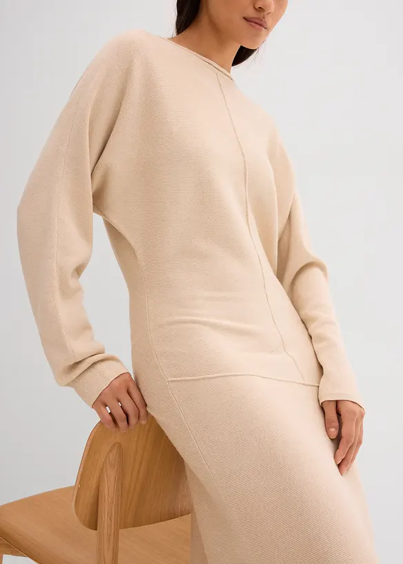 Midi Strickkleid aus Viskose-Mix, bonprix