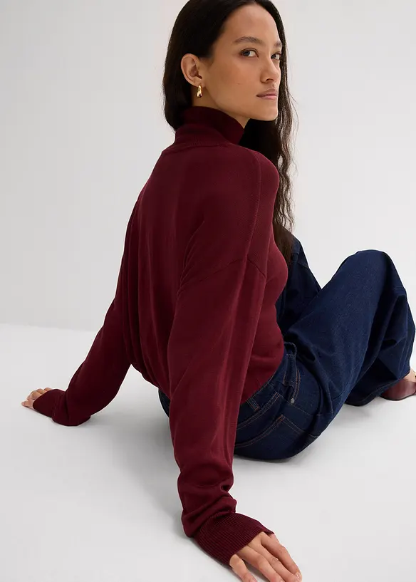 Pull en fine maille à col roulé, bonprix
