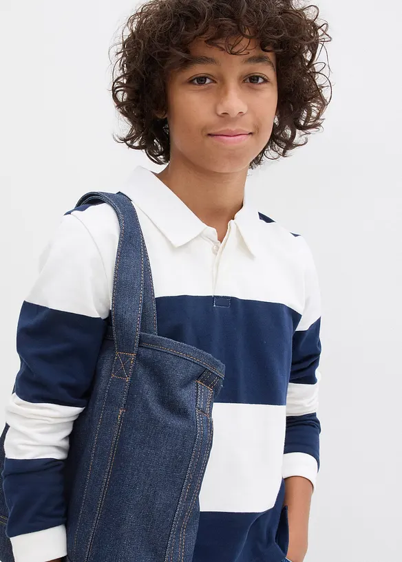 Polo-Sweatshirt aus reiner Bio-Baumwolle, bonprix
