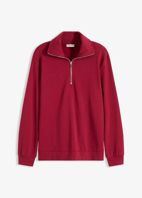 Sweat oversize à col zippé, bonprix