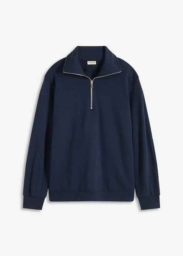 Sweat oversize à col zippé, bonprix
