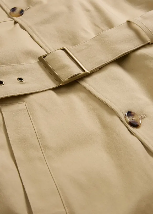 Trench-coat déperlant avec capuche amovible, bonprix