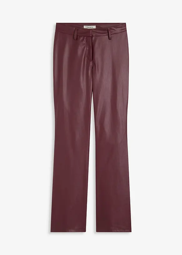 Pantalon flare enduit, bonprix