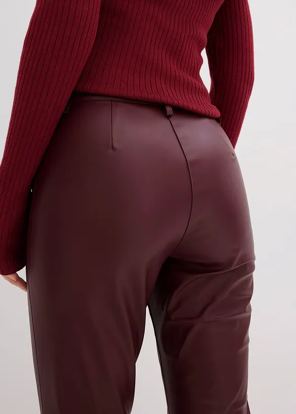Pantalon flare enduit, bonprix