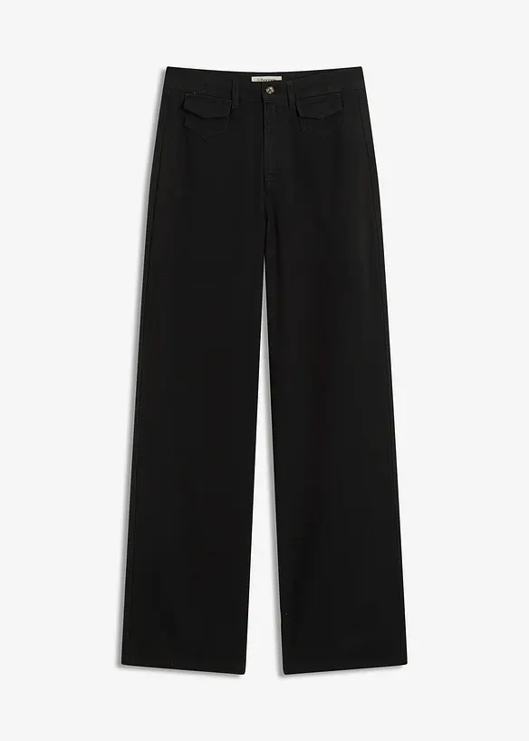 Highwaist-Twillhose aus reiner Baumwolle, bonprix