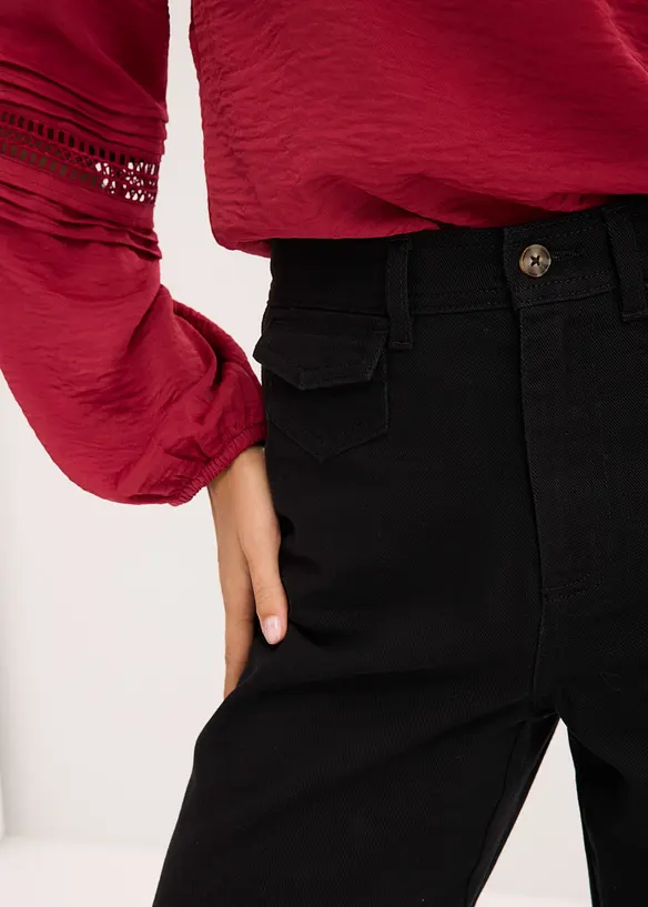 Highwaist-Twillhose aus reiner Baumwolle, bonprix