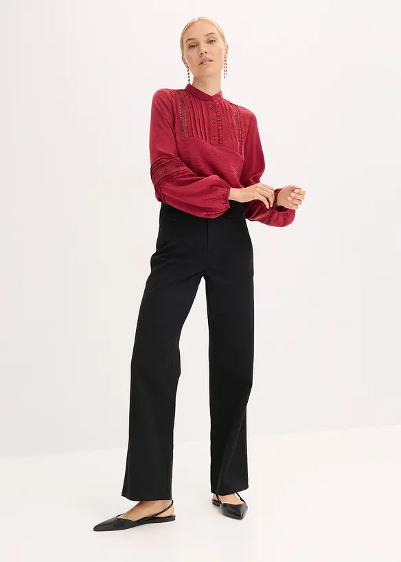 Highwaist-Twillhose aus reiner Baumwolle, bonprix