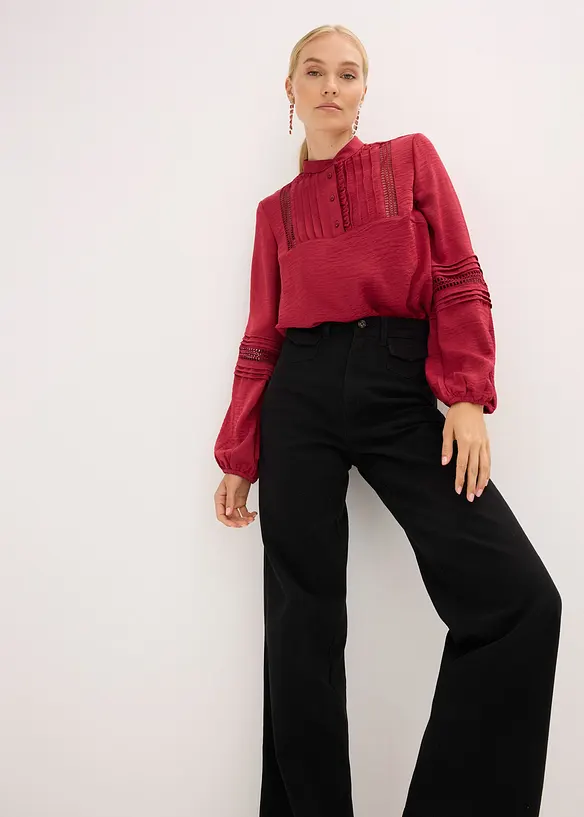 Highwaist-Twillhose aus reiner Baumwolle, bonprix