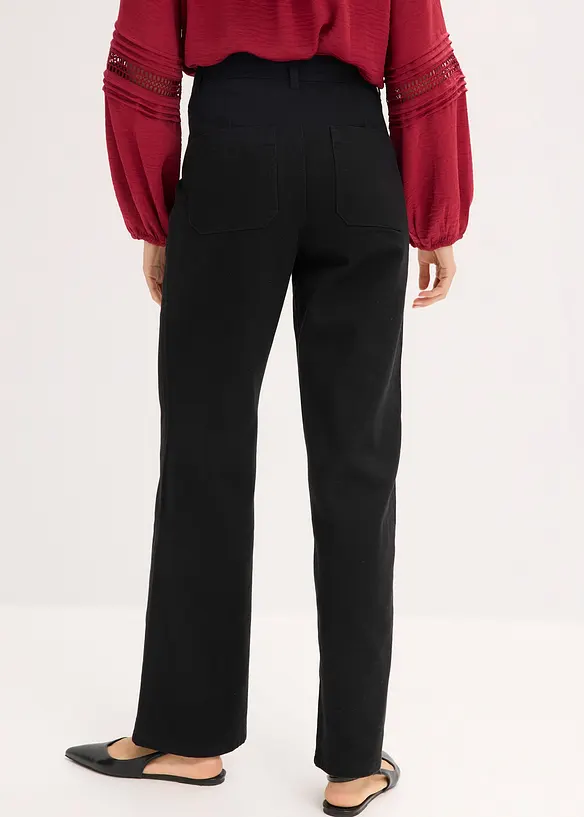 Highwaist-Twillhose aus reiner Baumwolle, bonprix