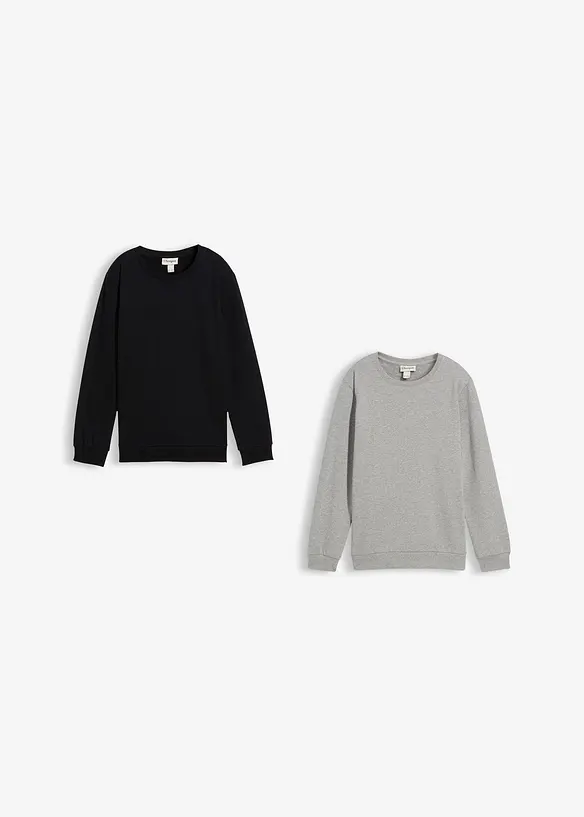 Lot de 2 sweats 100% coton, bonprix