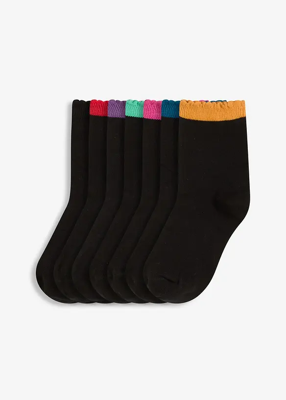 Lot de 7 paires de chaussettes mi-hautes, coton majoritaire, bonprix