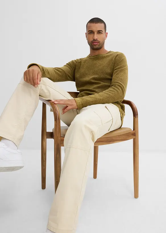 Relaxed Fit Cargo-Hose aus Baumwoll-Canvas, Straight, bonprix