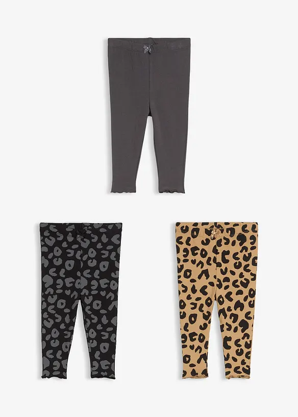 Lot de 3 leggings 100% coton, bonprix