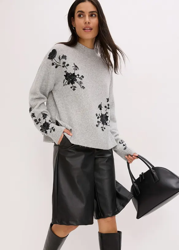 Pull brodé de sequins, bonprix