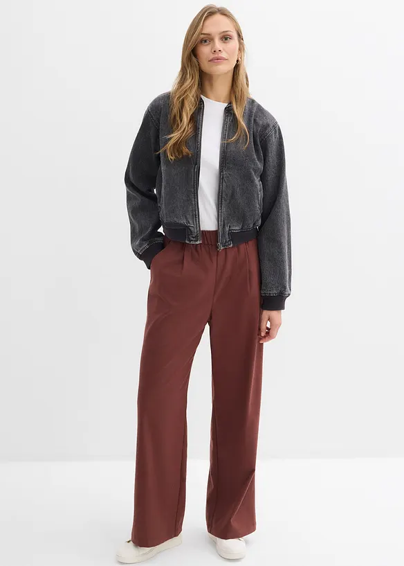 Pantalon ample, aspect laine, bonprix