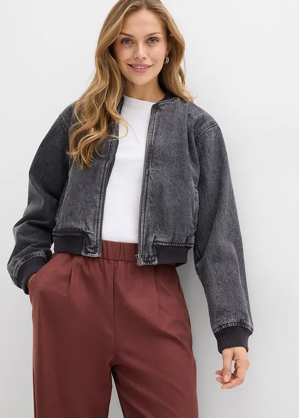 Pantalon ample, aspect laine, bonprix