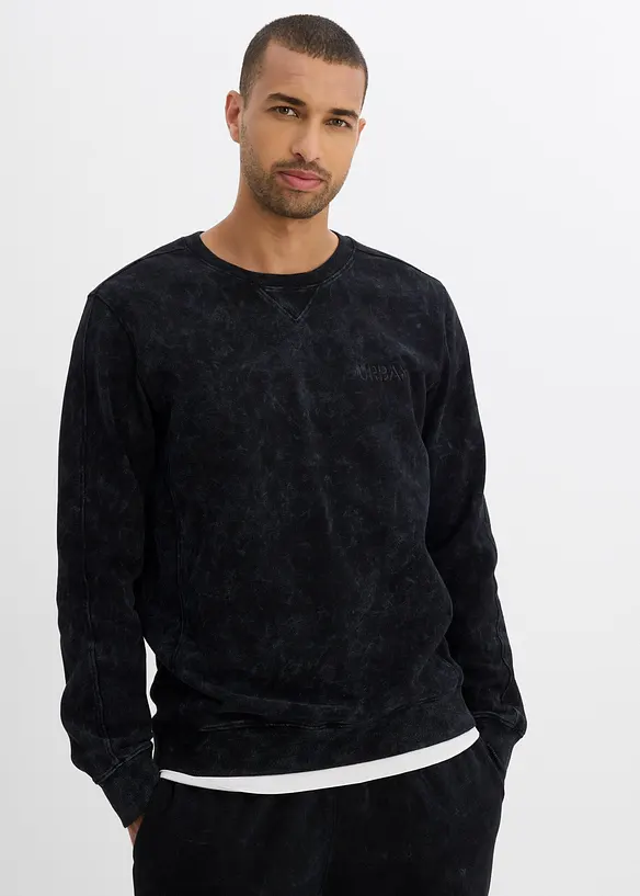 Sweatshirt in gewaschener Optik aus reiner Bio-Baumwolle, bonprix