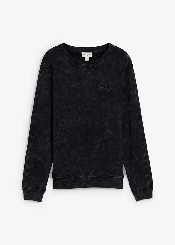 Sweatshirt in gewaschener Optik aus reiner Bio-Baumwolle, bonprix
