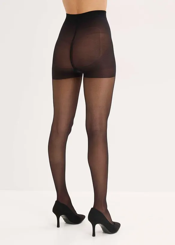 Collant semi-opaque sculptant à effet push-up + ceinture confort, 30 DEN, bonprix