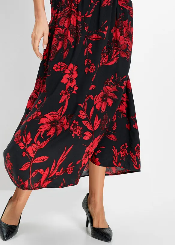 Jupe longue en viscose avec taille élastique et lien à nouer, bonprix