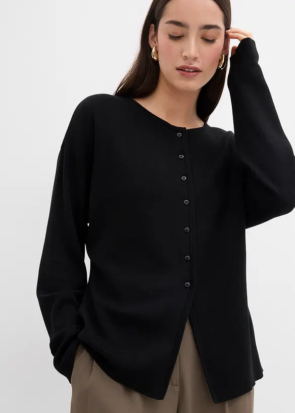 Gilet cintré en maille de viscose mélangée, bonprix